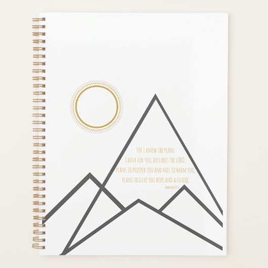 Jeremiah 29:11 Denn ich kenne die Pläne, die ich f Planer (Vorderseite)