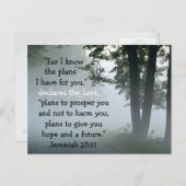 Jeremiah 29:11 Denn ich kenne die Pläne, die ich f Postkarte (Vorne/Hinten)