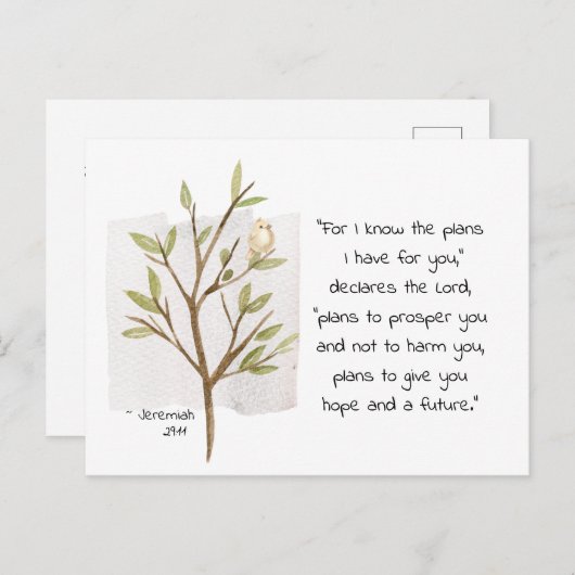 Jeremiah 29:11 Denn ich kenne die Pläne, die ich f Postkarte (Vorne/Hinten)