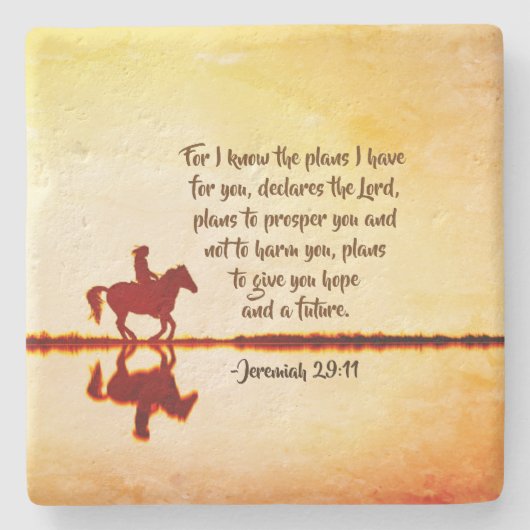 Jeremiah 29:11 Denn ich kenne die Pläne, die ich f Steinuntersetzer (Vorderseite)