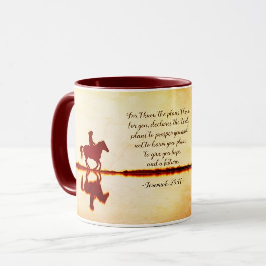 Jeremiah 29:11 Denn ich kenne die Pläne, die ich f Tasse (Vorderseite Links)