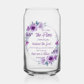 Jeremiah 29:11 Denn ich kenne die Pläne Lila Blume Dosenglas (Vorderseite)