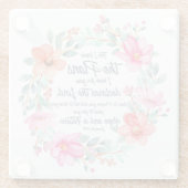 Jeremiah 29:11 Denn ich kenne die Pläne rosa Blume Glasuntersetzer (Rückseite)