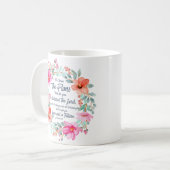 Jeremiah 29:11 Denn ich kenne die Pläne rosa Blume Kaffeetasse (Vorderseite Links)