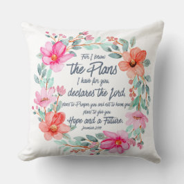 Jeremiah 29:11 Denn ich kenne die Pläne rosa Blume Kissen