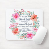 Jeremiah 29:11 Denn ich kenne die Pläne rosa Blume Mousepad (Mit Mouse)