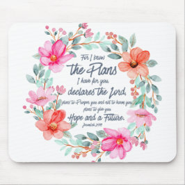 Jeremiah 29:11 Denn ich kenne die Pläne rosa Blume Mousepad
