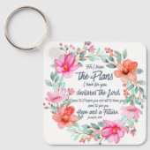 Jeremiah 29:11 Denn ich kenne die Pläne rosa Blume Schlüsselanhänger (Vorderseite)