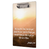 Jeremiah 29:11 Denn ich kenne die Pläne Sunrise Klemmbrett (Links)