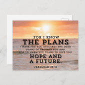 Jeremiah 29:11 Denn ich kenne die Pläne Sunrise Postkarte (Vorne/Hinten)