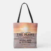 Jeremiah 29:11 Denn ich kenne die Pläne Sunrise Tasche (Rückseite)