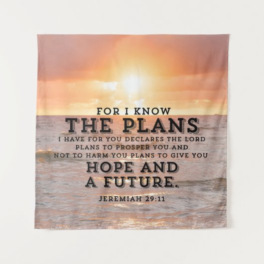 Jeremiah 29:11 Denn ich kenne die Pläne Sunrise Wandteppich (Vorderseite)