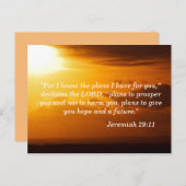 Jeremiah 29:11 Ermutigung Postkarte (Vorne/Hinten)