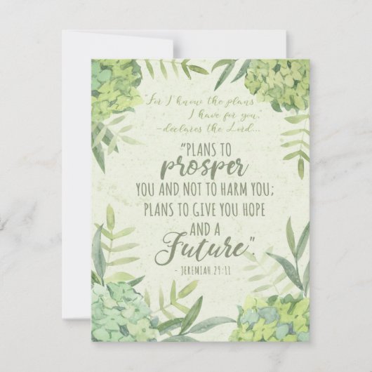Jeremiah 29:11 feiertagskarte (Vorderseite)
