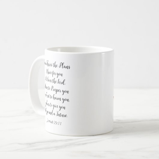 Jeremiah 29:11 Floralpersonalize Kaffeetasse (Vorderseite Links)