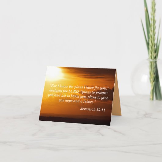 Jeremiah 29:11 Förderung Karte (Vorderseite)