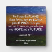 JEREMIAH 29:11 FOTOPLATTE (Vorderseite)