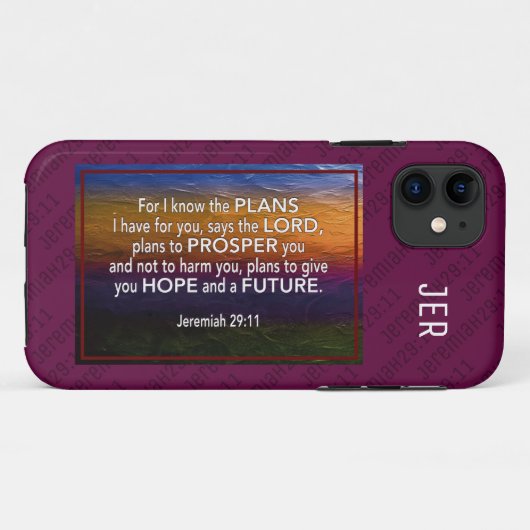 Jeremiah 29:11 | FÜR ICH KENNE DIE PLANE Burgund Case-Mate iPhone Hülle (Rückseite (Horizontal))