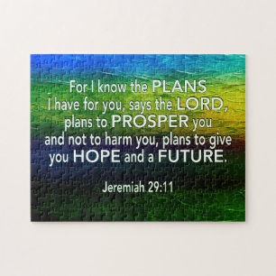 Jeremiah 29:11 FÜR ICH KENNE DIE PLANS Blue Christ Puzzle