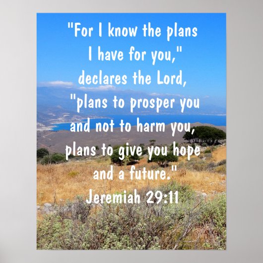 Jeremiah 29:11 Gottes Pläne Bibel Verse Vibrant Poster (Vorne)