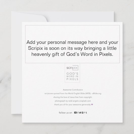 JEREMIAH 29:11 GOTTES VERSPRECHENDE SCRIPIX-Karte Einladung (Rückseite)