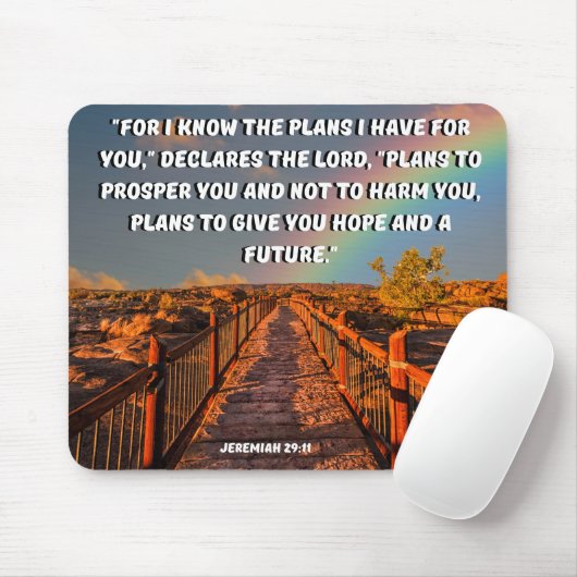Jeremiah 29:11 Hope Bible Verse Mousepad (Mit Mouse)