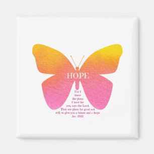 Jeremiah 29:11 Hope Butterfly Magnet