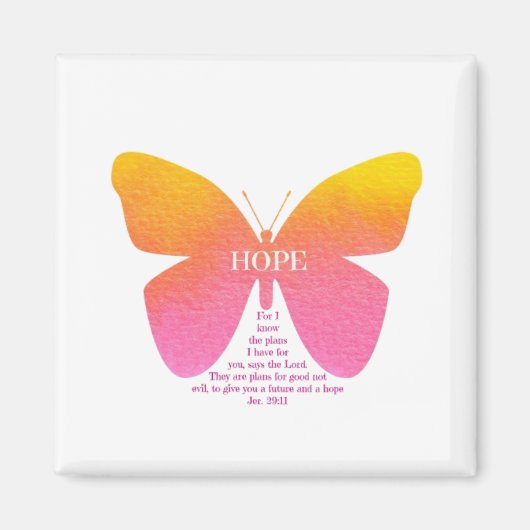 Jeremiah 29:11 Hope Butterfly Magnet (Vorne)