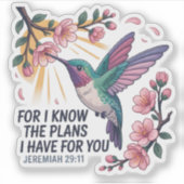 Jeremiah 29:11 Hummingbird Sticker (Vorderseite)
