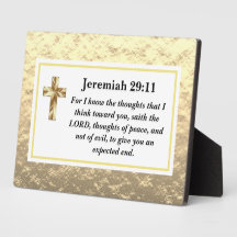 Jeremiah 29:11 I Know The Plans Gold Bible Verse