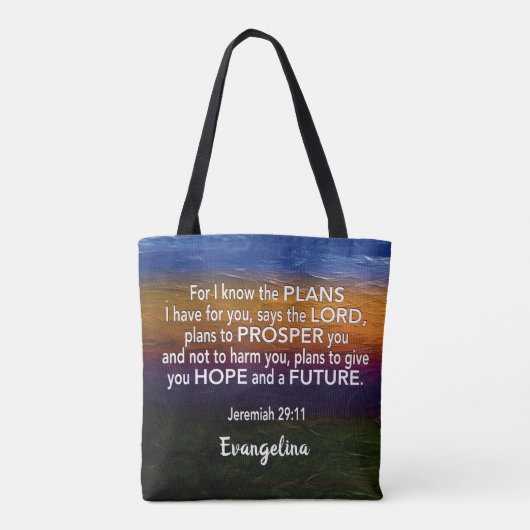 Jeremiah 29:11 ICH KENNE DEN PLANNAMEN Christlich Tasche (Rückseite)
