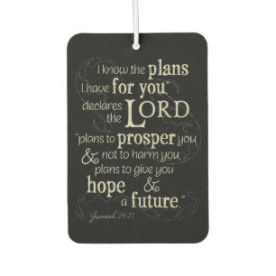 Jeremiah 29:11 Ich kenne die Pläne, die ich für di Autolufterfrischer