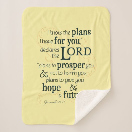 Jeremiah 29:11 Ich kenne die Pläne, die ich für di Sherpadecke (Vorderseite)