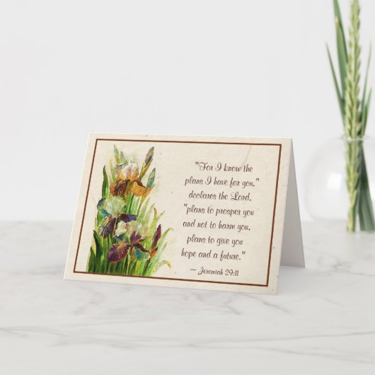 Jeremiah 29:11 Ich kenne die Pläne, die ich für Si Karte (Vorderseite)