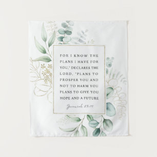 Jeremiah 29:11 Ich kenne die Pläne, die ich für Si Wandteppich