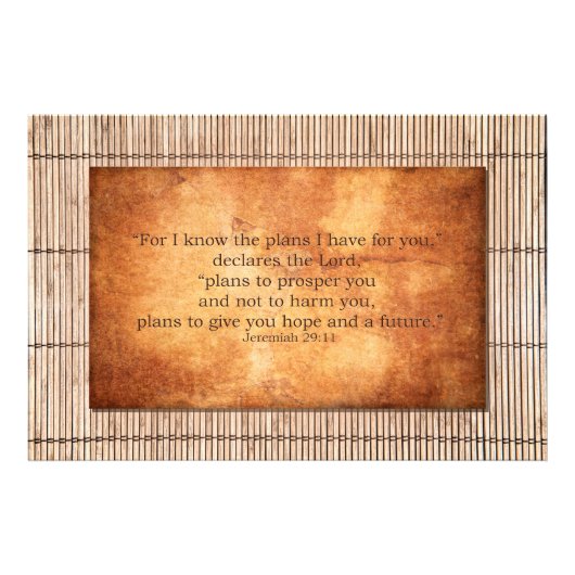 Jeremiah 29:11 Ich kenne meine Pläne für Sie Fotodruck (Vorne)