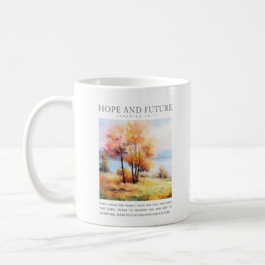 Jeremiah 29:11 Ich kenne meine Pläne für Sie Kaffeetasse (Links)