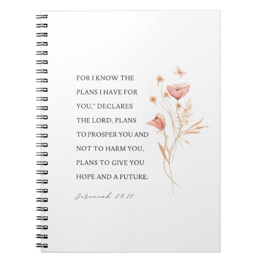 Jeremiah 29:11 Ich kenne meine Pläne für Sie Notizblock (Vorderseite)