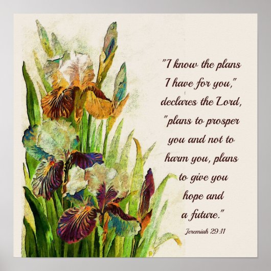 Jeremiah 29:11 Ich kenne meine Pläne für Sie Poster (Vorne)
