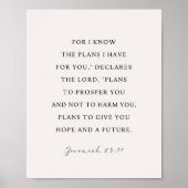 Jeremiah 29:11 Ich kenne meine Pläne für Sie Poster (Vorne)