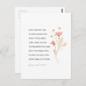 Jeremiah 29:11 Ich kenne meine Pläne für Sie Postkarte (Vorne/Hinten)