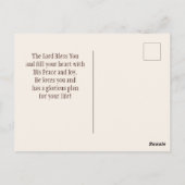 Jeremiah 29:11 Ich kenne meine Pläne für Sie Postkarte (Rückseite)