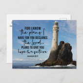 Jeremiah 29:11 Ich kenne meine Pläne für Sie Postkarte (Vorne/Hinten)