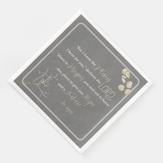 Jeremiah 29:11 Inspirational Bible Verse Serviette (Ecke)