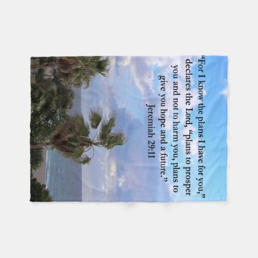 JEREMIAH 29:11 INSPIRATIONALE VERSE FLEECEDECKE (Vorderseite (Horizontal))