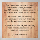 Jeremiah 29:11 King James Bible Scripture Poster (Vorne)