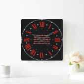 Jeremiah 29:11 KJV Bibel Verse Roter Römischer Run Quadratische Wanduhr (Zuhause)