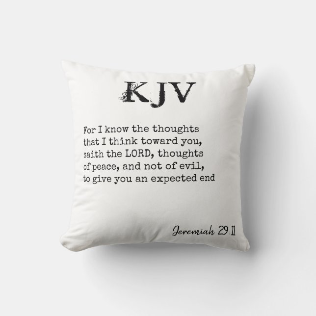 Jeremiah 29:11 KJV Bibelangebot - kann individuell Kissen (Vorderseite)