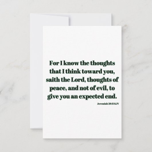 Jeremiah 29:11 KJV Bible Verse Flat Greeting Card Karte (Vorderseite)