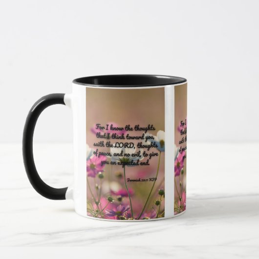 Jeremiah 29:11 KJV Bible Verse Pic Zwei-Tone-Tasse Tasse (Links)